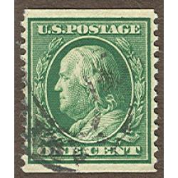 #352 1¢ Franklin, Green, VF APS Certificate