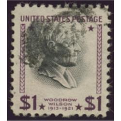 # 832b Wilson, $1 Purple and Black, "USIR" PSE Certificate (*)