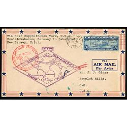 #C15 Graf Zeppelin, $2.60 Green, VF on flight cover, PSE Certificate