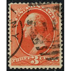 #214 3¢ Washington, Vermillion, Defect