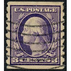 #394 3¢ Washington Deep Violet, Type I, Defect