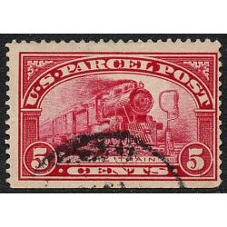 # Q5 5¢ Mail Train, Carmine Rose