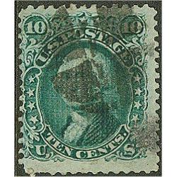 #89 10¢ Washington, Green 1867 \"E\" Grill