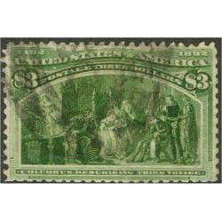 #243 $3 Columbian, Yellow Green ('23 Scott $775.00)