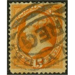 #163 15¢ Daniel Webster, Bright Orange