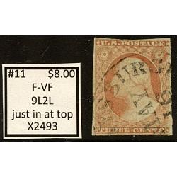 #11 3¢ Washington, Fine - Very Fine, 9L2L