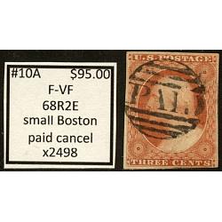 #10A 3¢ Washington, Fine - Very Fine, 68R2E, Paid Cancel