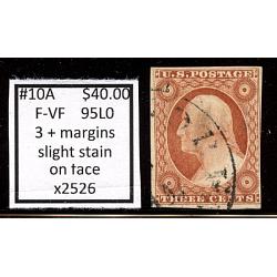 #10A 3¢ Washington, Fine - Very Fine 95L0