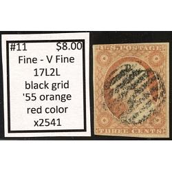 #11 3¢ Washington, Fine - Very Fine, 17L2L