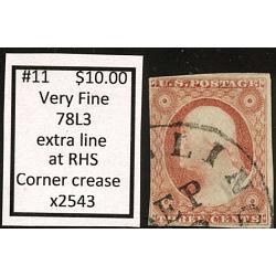 #11 3¢ Washington, Very Fine, 78L3