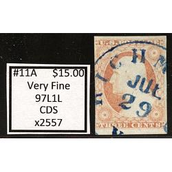 #11A 3¢ Washington, Very Fine, 97L1L