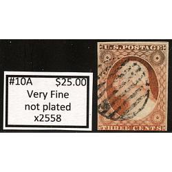 #10A 3¢ Washington, Very Fine, Not Plated