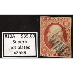 #10A 3¢ Washington, Superb, Not Plated