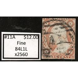 #11A 3¢ Washington, Fine, 84L1L