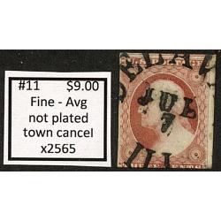 #11 3¢ Washington, Fine - Avg, Town Cancel