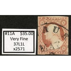 #11A 3¢ Washington, Very Fine, 37L1L