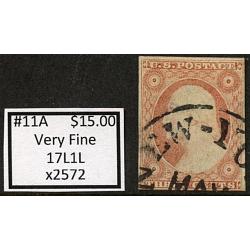 #11A 3¢ Washington, Very Fine, 17L1L