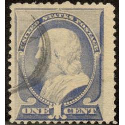 #212 1¢ Franklin, Ultramarine