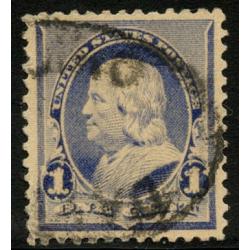 #219 1¢ Franklin, Dull Blue