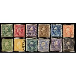 #331-342 1908-1909 Regular Issues, Complete Set (12)