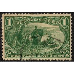 #285 1¢ Marquette on the Mississippi, Dark Yellow Green