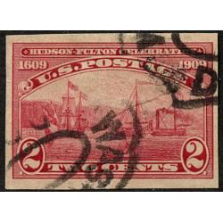 #373 2¢ Hudson-Fulton-Celebration-Issue, Carmine Imperforate