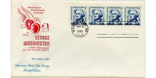 #1304C 5c George Washington Redrawn American Postal Arts Society Cachet
