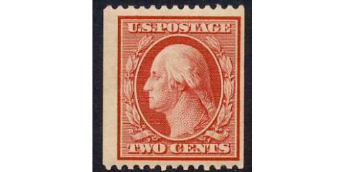 #349 2¢ Washington, Carmine (Scott $235.00)