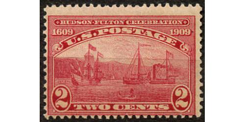 #372 2¢ Hudson-Fulton Celebration Issue, Carmine, NH