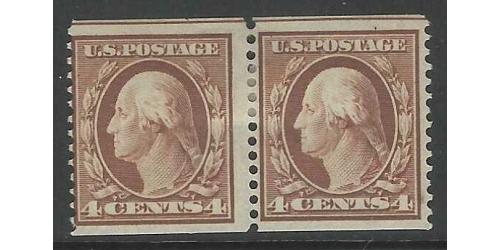 #356 Washington, 4¢ Orange Brown. Pair HR