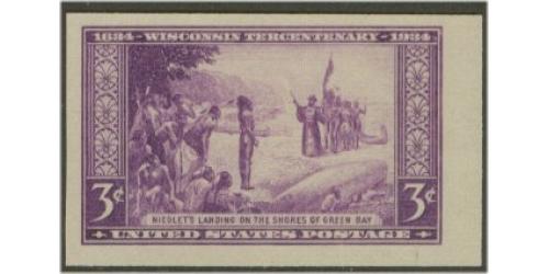 #755 Wisconsin, Imperforate