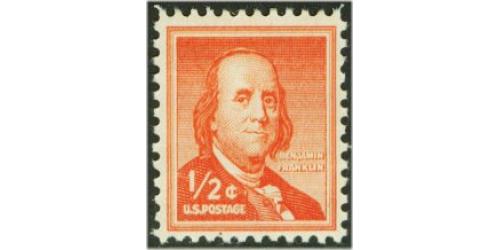 #1030 Benjamin Franklin, Wet Printing