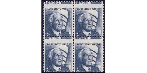#1280 Wright Block of Four, Perforation Shift