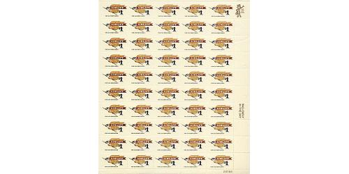 #1341 Flying Eagle, Airlift, Sheet of 50 Stamps
