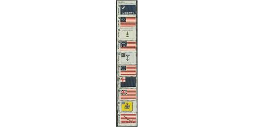 #1354a Historic Flags, Strip of Ten