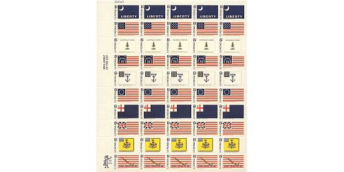 #1345-54 Historic Flags, Complete Sheet of 50 Stamps