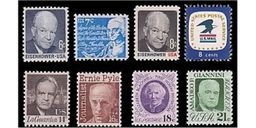 #1393-94 & 1396-1400 Regular Issues, Set of Eight, Mint and Never Hinged