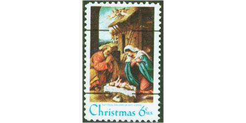 #1414a Christmas Nativity, Precancel, Type I
