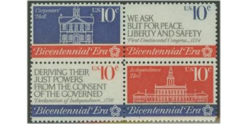 #1543-46 First Continental Congress (Bicentennial), Four Singles