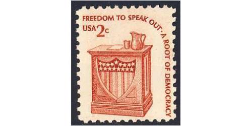 #1582b Freedom to Speak, Dull Gum, Cream Paper
