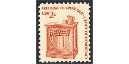 #1582v Freedom of Speech, Dull Gum, White Paper