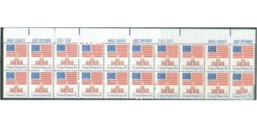 #1622 Flag, Plate Block of 20