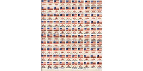 #1622 Flag & Independence Hall, 11x10¾, Sheet of 100