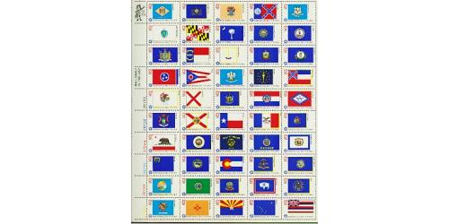 #1633-82 Bicentennial Flags, Fifty Singles