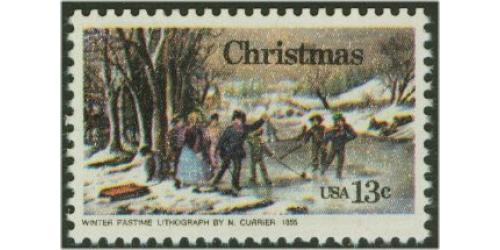 #1703 Christmas, Winter Pastime, Gravure-Intaglio Press