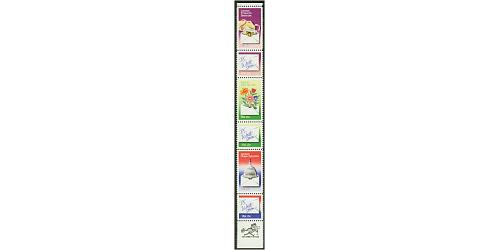 #1810a Letter Writing, Strip of Six