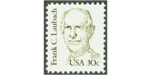 #1864 Frank Laubach, Missionary, Perforated 10.9 Small Block Tagging