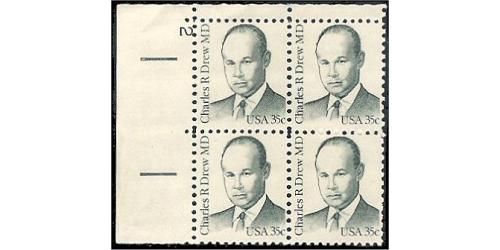 #1865 Dr. Charles Drew, Plate Block of 4