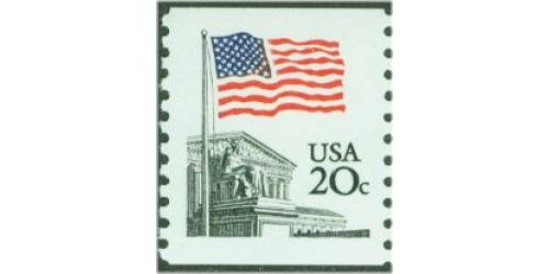 #1895a Coil, Flag Supreme Court, Narrow Block Tagging