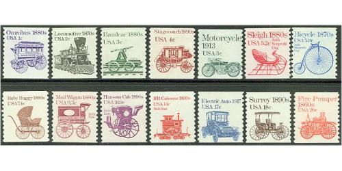 #1897-1908 Set of 14 Transportation Coils (1981 to 1991)